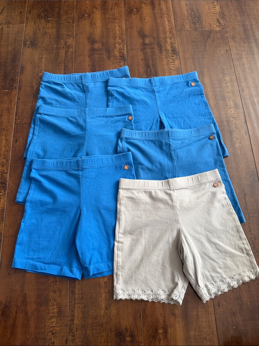 Matilda Jane Blue and Cream Girls Knit Shorts Set